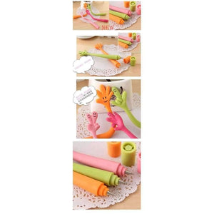 Planet Gates (6pcs/lot) Kawaii Cartoon stationery finger smiling ballpoint pen bending pen & pencil & writing supplies / Office supplies