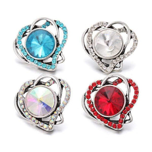 Planet Gates 6Pcs/lot Snap Button Jewelry Heart-shaped Love buttons 18MM snap Buttons & Snaps Fit bracelets & bangles