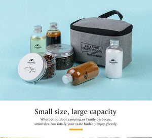 Planet Gates 6pcs Outdoor Camping Tableware Storage Container Seasoning Bottles Cans With A Bag For BBQ Portable Picnic