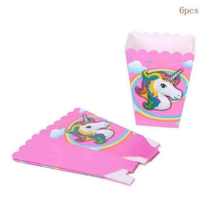 Planet Gates 6pcs Popcorn box 1pcs Unicorn Party Pink Tablecloths Kids Birthday Party Decorations Table Cover Baby Shower Unicornio Party Supplies
