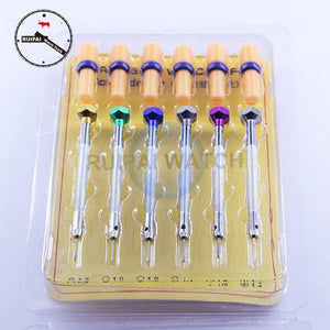 Planet Gates 6pcs/set -0.8 -1.0 -1.2 -1.4 -1.6 +1.4 Watch Screw drivers set Stainless Steel screwdriver with extra driver,Watch Tools