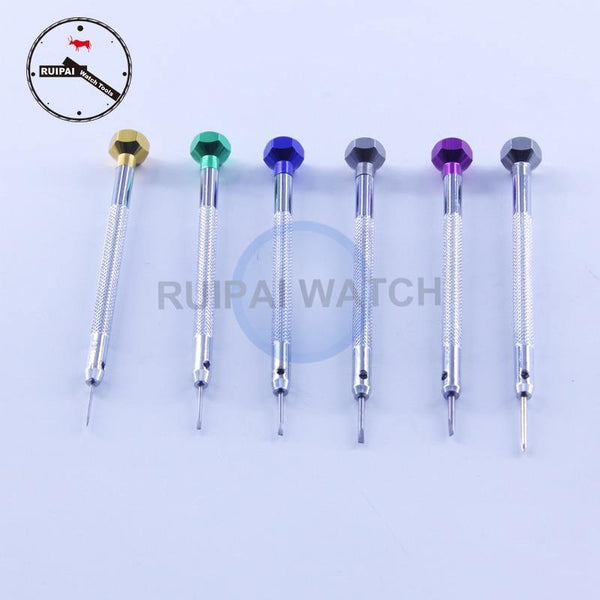 Planet Gates 6pcs/set -0.8 -1.0 -1.2 -1.4 -1.6 +1.4 Watch Screw drivers set Stainless Steel screwdriver with extra driver,Watch Tools