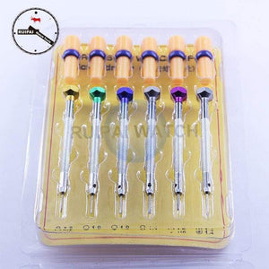 Planet Gates 6pcs/set -0.8 -1.0 -1.2 -1.4 -1.6 +1.4 Watch Screw drivers set Stainless Steel screwdriver with extra driver,Watch Tools