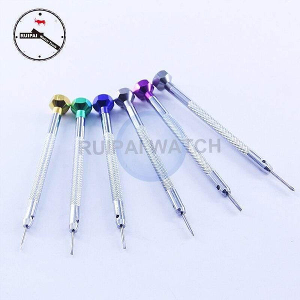 Planet Gates 6pcs/set -0.8 -1.0 -1.2 -1.4 -1.6 +1.4 Watch Screw drivers set Stainless Steel screwdriver with extra driver,Watch Tools