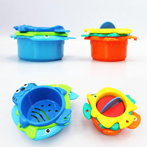 Planet Gates 6Pcs/set Baby Float Water Classic Bathing Swimming Educational Toys for Children Plastic Fish Animal Funny Game for The Bathroom