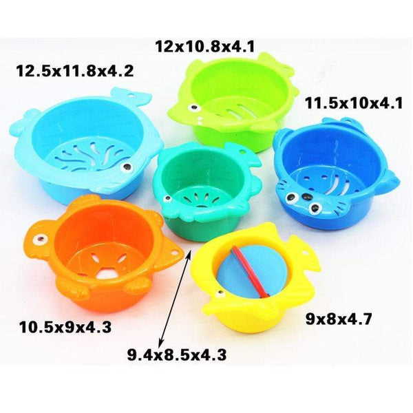 Planet Gates 6Pcs/set Baby Float Water Classic Bathing Swimming Educational Toys for Children Plastic Fish Animal Funny Game for The Bathroom