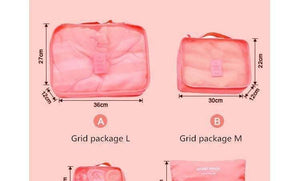 Planet Gates 6pcs/set Fashion Double Zipper Waterproof Polyester Men and Women Luggage secret travel Bags packing cubes