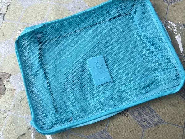 Planet Gates 6pcs/set Fashion Double Zipper Waterproof Polyester Men and Women Luggage secret travel Bags packing cubes