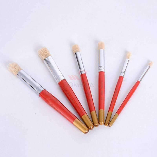 Planet Gates 6Pcs/Set High-end Wooden Stencil Brush Hog Bristle Brushes Acrylic Watercolor Oil Painting Brushes Drawing Tools Supplies
