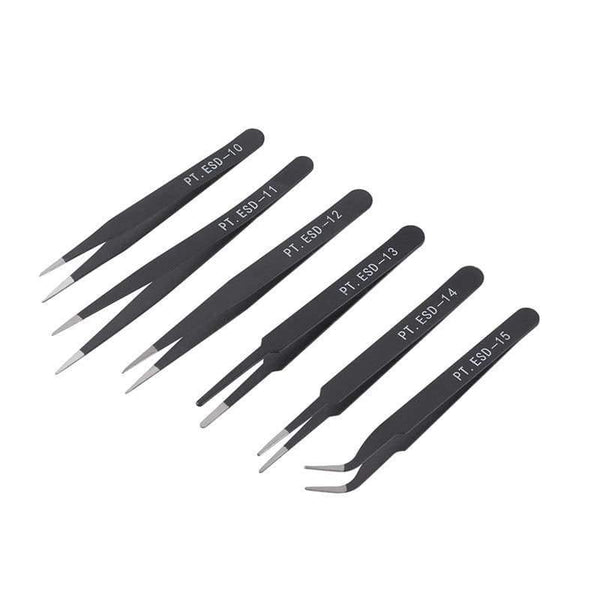 Planet Gates 6pcs/set Iron Beading Tweezers Sets Eyelash Extension for Jewelry Making Tool Set Nails Decoration Curved Straight Tweezers