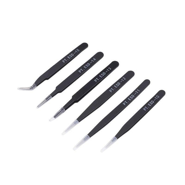Planet Gates 6pcs/set Iron Beading Tweezers Sets Eyelash Extension for Jewelry Making Tool Set Nails Decoration Curved Straight Tweezers