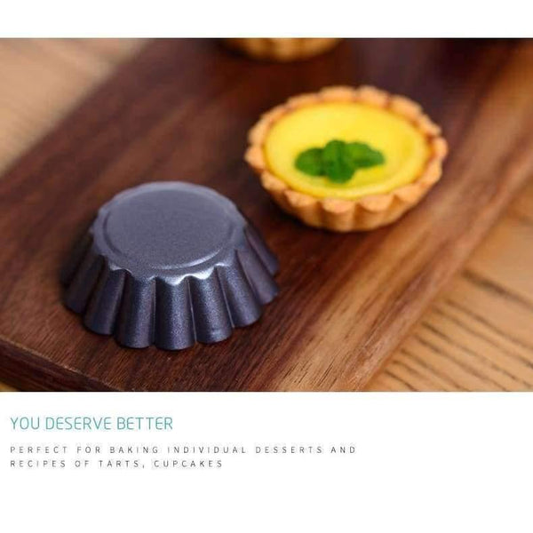 Planet Gates 6pcs/set Nonstick Carbon Steel Mini Tart Pan, Cupcake Egg Tart Mold Flower Shape Muffin Cake Egg Mold Baking Tool Tart Tins