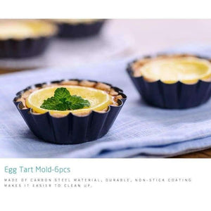 Planet Gates 6pcs/set Nonstick Carbon Steel Mini Tart Pan, Cupcake Egg Tart Mold Flower Shape Muffin Cake Egg Mold Baking Tool Tart Tins