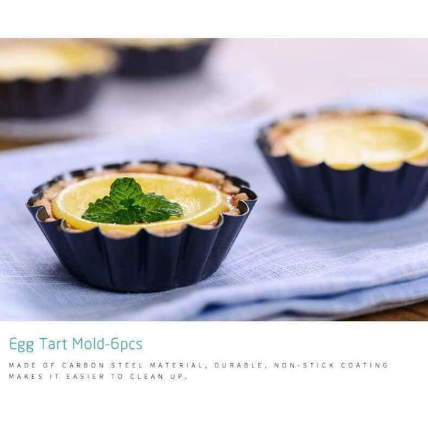 Planet Gates 6pcs/set Nonstick Carbon Steel Mini Tart Pan, Cupcake Egg Tart Mold Flower Shape Muffin Cake Egg Mold Baking Tool Tart Tins