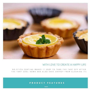 Planet Gates 6pcs/set Nonstick Carbon Steel Mini Tart Pan, Cupcake Egg Tart Mold Flower Shape Muffin Cake Egg Mold Baking Tool Tart Tins