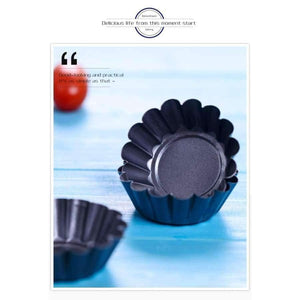Planet Gates 6pcs/set Nonstick Carbon Steel Mini Tart Pan, Cupcake Egg Tart Mold Flower Shape Muffin Cake Egg Mold Baking Tool Tart Tins