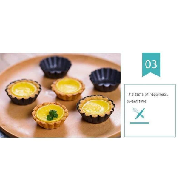 Planet Gates 6pcs/set Nonstick Carbon Steel Mini Tart Pan, Cupcake Egg Tart Mold Flower Shape Muffin Cake Egg Mold Baking Tool Tart Tins