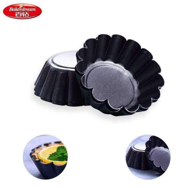 Planet Gates 6pcs/set Nonstick Carbon Steel Mini Tart Pan, Cupcake Egg Tart Mold Flower Shape Muffin Cake Egg Mold Baking Tool Tart Tins