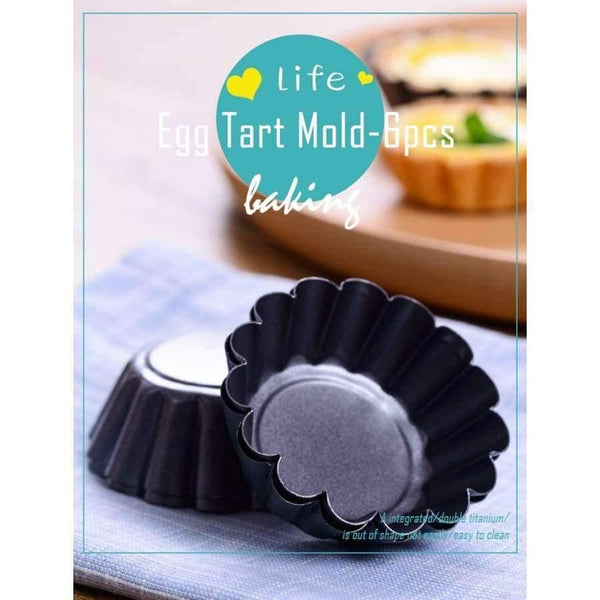 Planet Gates 6pcs/set Nonstick Carbon Steel Mini Tart Pan, Cupcake Egg Tart Mold Flower Shape Muffin Cake Egg Mold Baking Tool Tart Tins