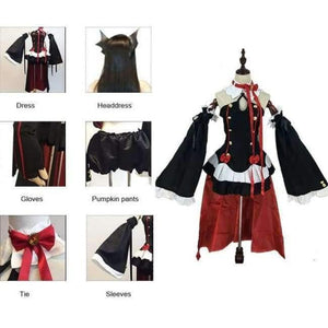Planet Gates 6pcs set / S Owari No Seraph Of The End Krul Tepes Wigs Cosplay Costumes Lolita Dress Vampire Uniforms 6Pcs/Set For Halloween Party