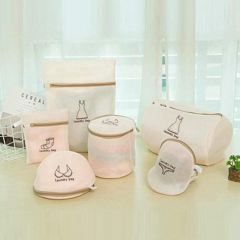 6pcs/set Washing Laundry bag Clothing Care Foldable Protection Net Filter Underwear Bra Socks Underwear Washing Machine Clothes