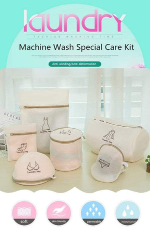 6pcs/set Washing Laundry bag Clothing Care Foldable Protection Net Filter Underwear Bra Socks Underwear Washing Machine Clothes