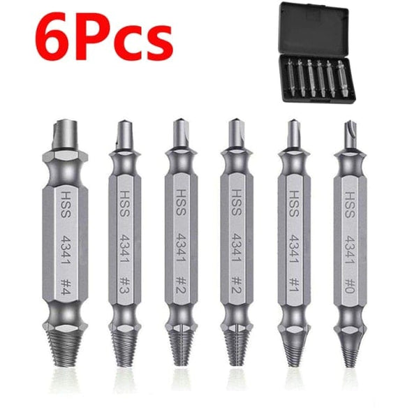 Planet Gates 6Pcs Silver With box 4/5/6 PCS Damaged Screw Extractor Drill Bit Set Stripped Broken Screw Bolt Remover Extractor Easily Take Out Demolition Tools
