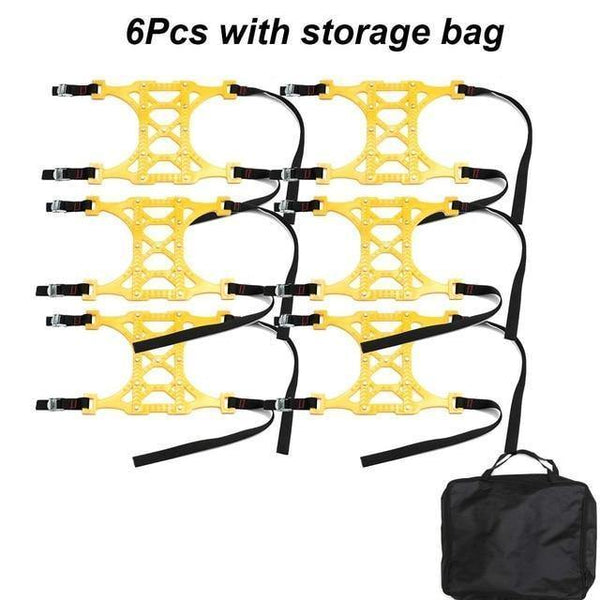 Planet Gates 6pcs storage bag 1/3/6pcs TPU Snow Chains Universal Car Suit Tyre Winter Roadway Safety Tire Chains Snow Climbing Mud Ground Anti Slip