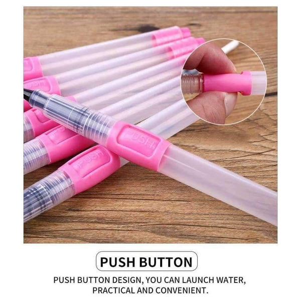 Planet Gates 6Pcs Water Brush Water Paint Brush Set Large Capacity Soft Watercolor Painting Brush Pen For Beginner Drawing Art Supplies
