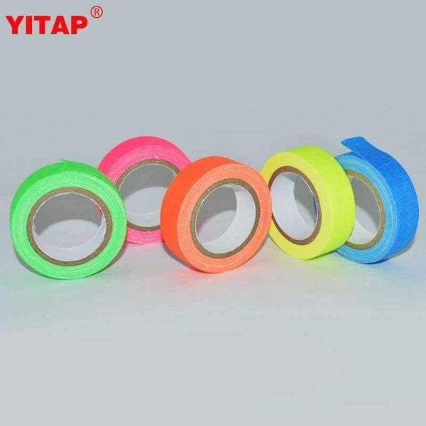 Planet Gates 6roll 5m*15mm Various Color Fluorescent Adhesive Cloth Reactive UV Blacklight Tape