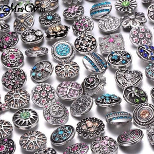 Planet Gates 7 1 10pcs/lot High Quality Snap Button Jewelry DIY Crystal Rhinestone Flower 18mm 20mm Metal Snap Buttons Fit Snap Bracelet Bangle