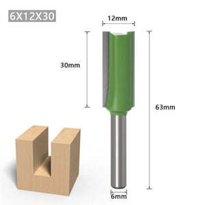 Planet Gates 7 1/4 Inch 6mm Shank Straight Bit Milling Cutter Single Double Flute Wood Cutters Tungsten Carbide Router Bit Woodworking Tool Set