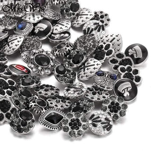 Planet Gates 7 10pcs/lot High Quality Snap Button Jewelry DIY Crystal Rhinestone Flower 18mm 20mm Metal Snap Buttons Fit Snap Bracelet Bangle