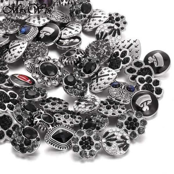 Planet Gates 7 10pcs/lot High Quality Snap Button Jewelry DIY Crystal Rhinestone Flower 18mm 20mm Metal Snap Buttons Fit Snap Bracelet Bangle