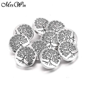 Planet Gates 7 10pcs/lot New Snap Jewelry Tree of Life 12mm Metal Snap Buttons Fit Snap Bracelet Bangles Necklaces
