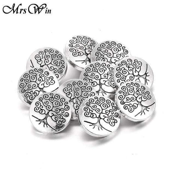 Planet Gates 7 10pcs/lot New Snap Jewelry Tree of Life 12mm Metal Snap Buttons Fit Snap Bracelet Bangles Necklaces