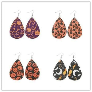 Planet Gates 7 30pair/lot New Teardrop PU Leather Earrings Sequins Looking Various Looking Various Multi Colors Bohemia Water Drop Earring
