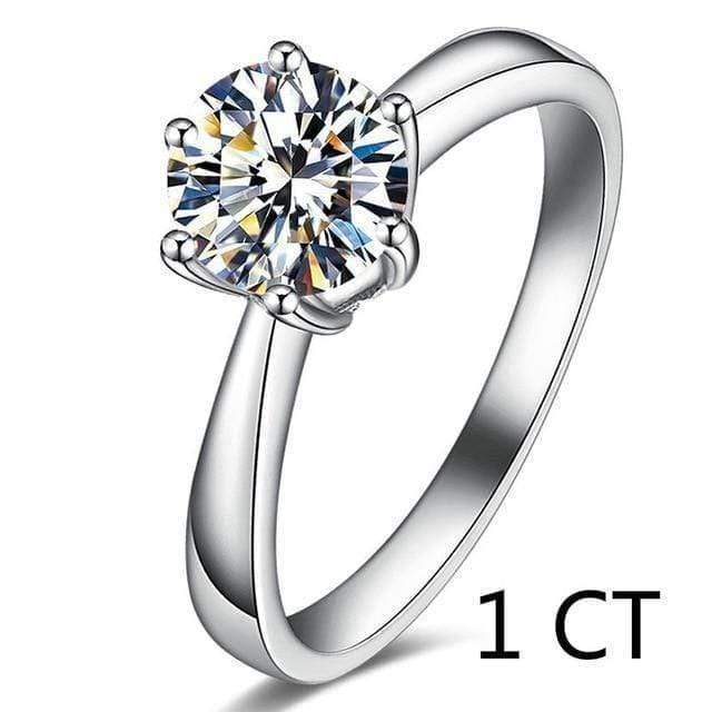 Planet Gates 2ct Carat Rings for Women Engagement S925 Silver Ring Plated PT950 D Color VVS1 Clarity Bride Jewelry