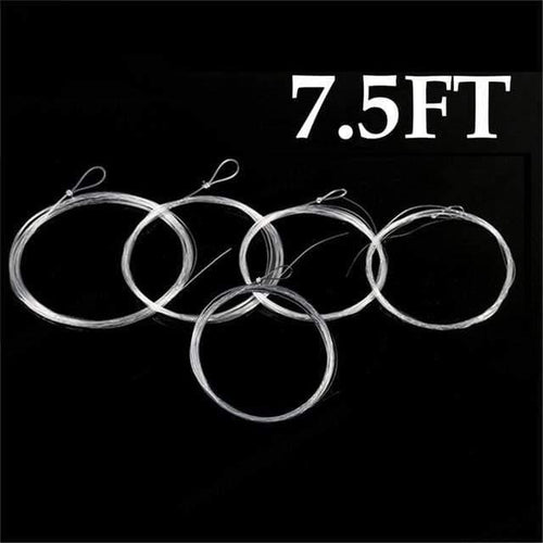 Planet Gates 7.5FT / 0X 7.5ft-15ft 0X-7X Tapered Leader with Loop Nylon Leader Clear Fly Fishing Line