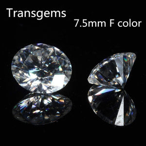 Planet Gates 7.5mm F Colorless Moissanite Loose Gemstone Equivalent Diamond Carat Weight 1.5ct Clear Moissnaite Diamond for Jewelry