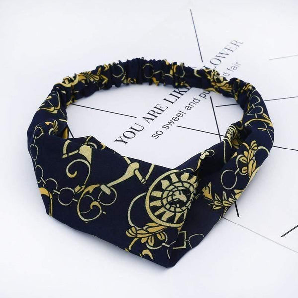 Fashion Floral Print Knot Women Headband Vintage Hairband Girls Headwear Leopard Headband  Hair Accessories