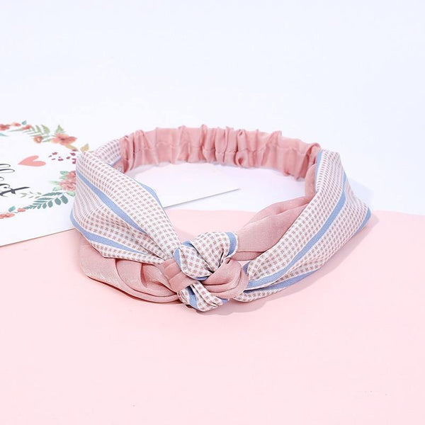 Fashion Women Elegant Soft Headband Vintage Cross Knot Elastic Hair Bands  Solid Girls Hairband Hair Accessories