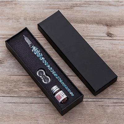 Planet Gates 7 Glass Dip Pen Signature Pen Fountain Pens Bussiness Offices School Stationery Gift Set Pen + Ink Set