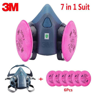Planet Gates 7 In 1 Suit 7 In 1 Suit SPray Paint Dust Mask respirator For 3M 7502 2091 P100 Industry Dust Respirator Fliters