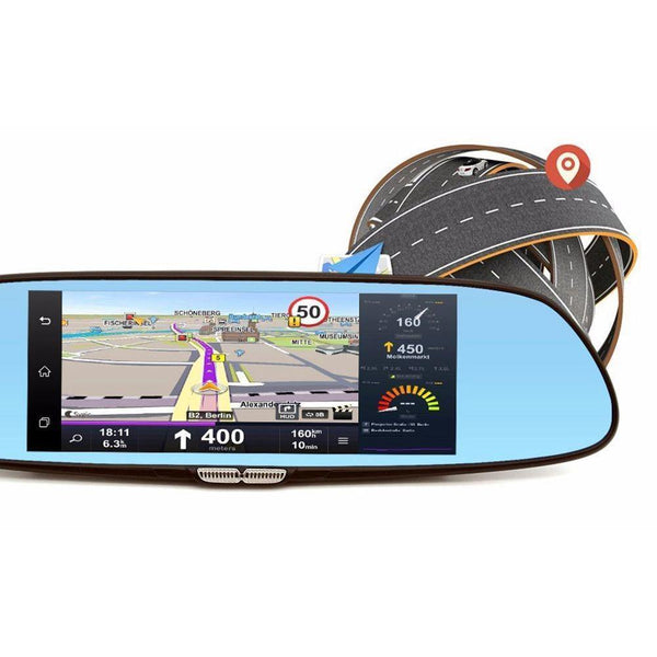 Planet Gates 7 inch 3G Car Camera DVR GPS Bluetooth Dual Lens Rearview Mirror Video Recorder Full HD 1080P Automobile DVR Mirror Dash cam