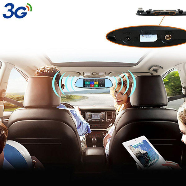 Planet Gates 7 inch 3G Car Camera DVR GPS Bluetooth Dual Lens Rearview Mirror Video Recorder Full HD 1080P Automobile DVR Mirror Dash cam