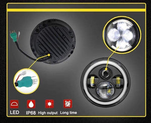 Planet Gates 7 inch Led Headlight universal motorcycle Headlamp led moto front light bulbs headlight for car ATV SUV scooter motorbike lights