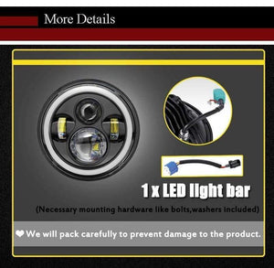 Planet Gates 7 inch Led Headlight universal motorcycle Headlamp led moto front light bulbs headlight for car ATV SUV scooter motorbike lights