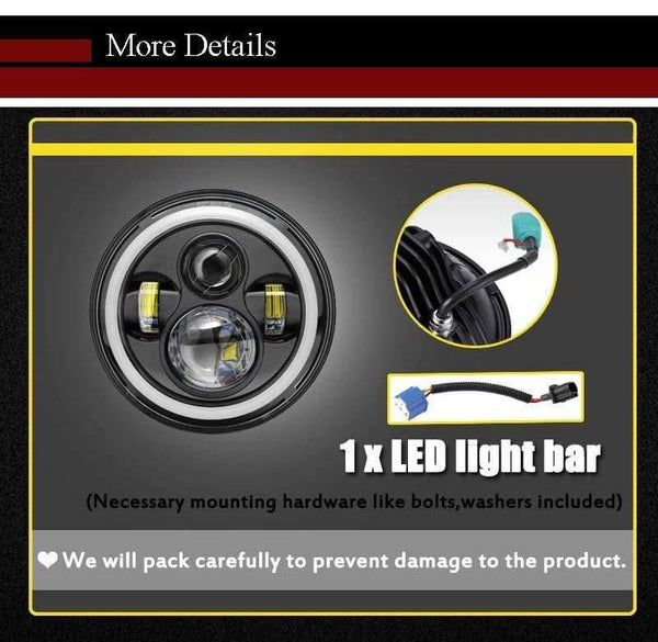 Planet Gates 7 inch Led Headlight universal motorcycle Headlamp led moto front light bulbs headlight for car ATV SUV scooter motorbike lights