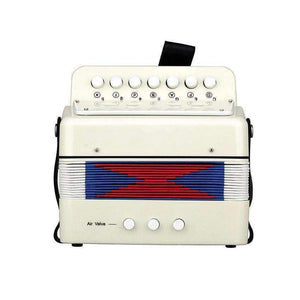 Planet Gates 7 Keys Button White Accordion Musical Instrument Simulation Learning Concertina Rhythm Band keyboard Gift Toys Kids Children